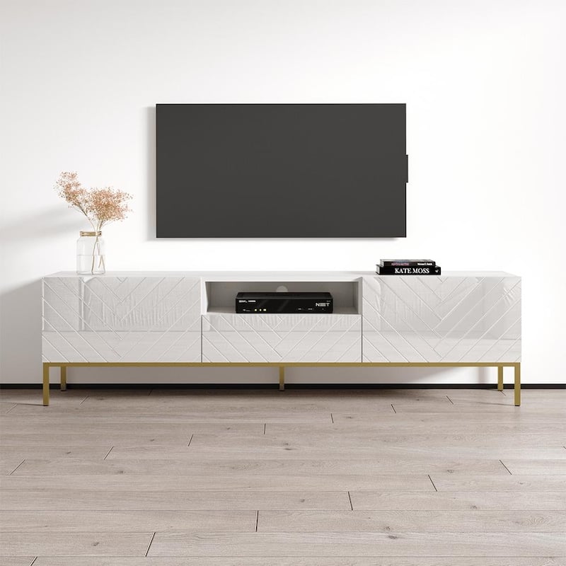 Gala 01 75" TV Stand - White