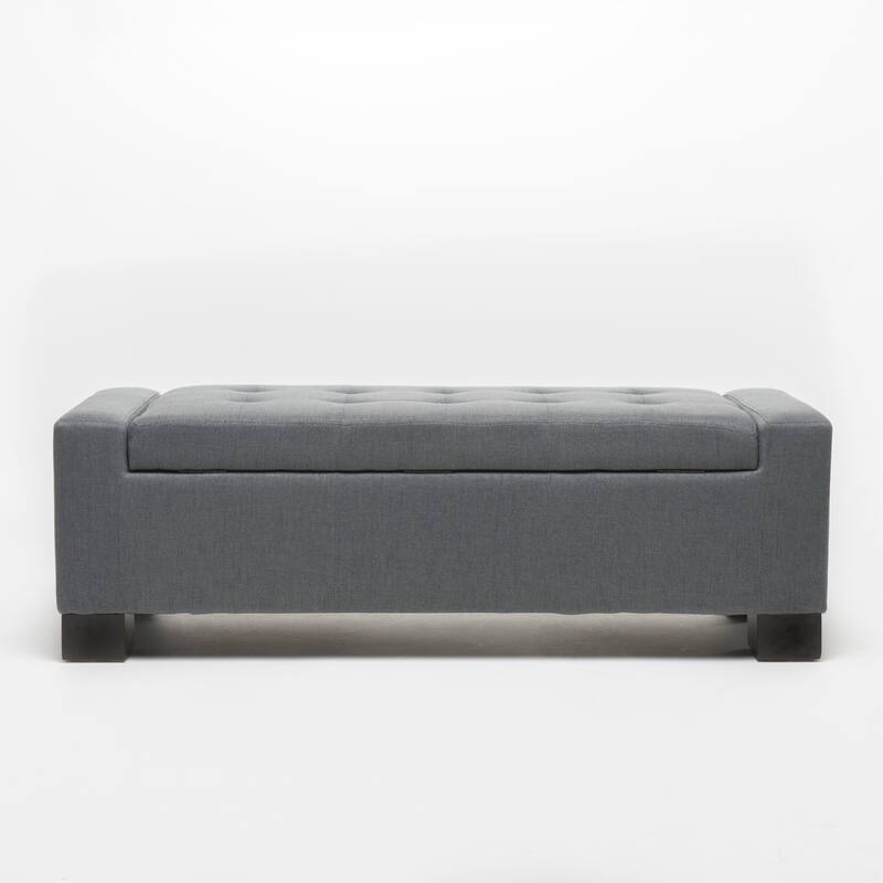 Storage Bench Upholstered Seat, End of Bed Bench Ottoman