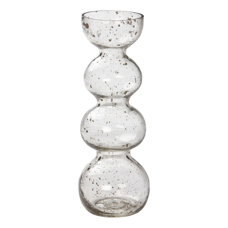 Bella Pebble Large Clear Glass Vase - Decorative Novelty Vase for Everyday Use, 9.25" H x 2.93" W, Hand Wash Only