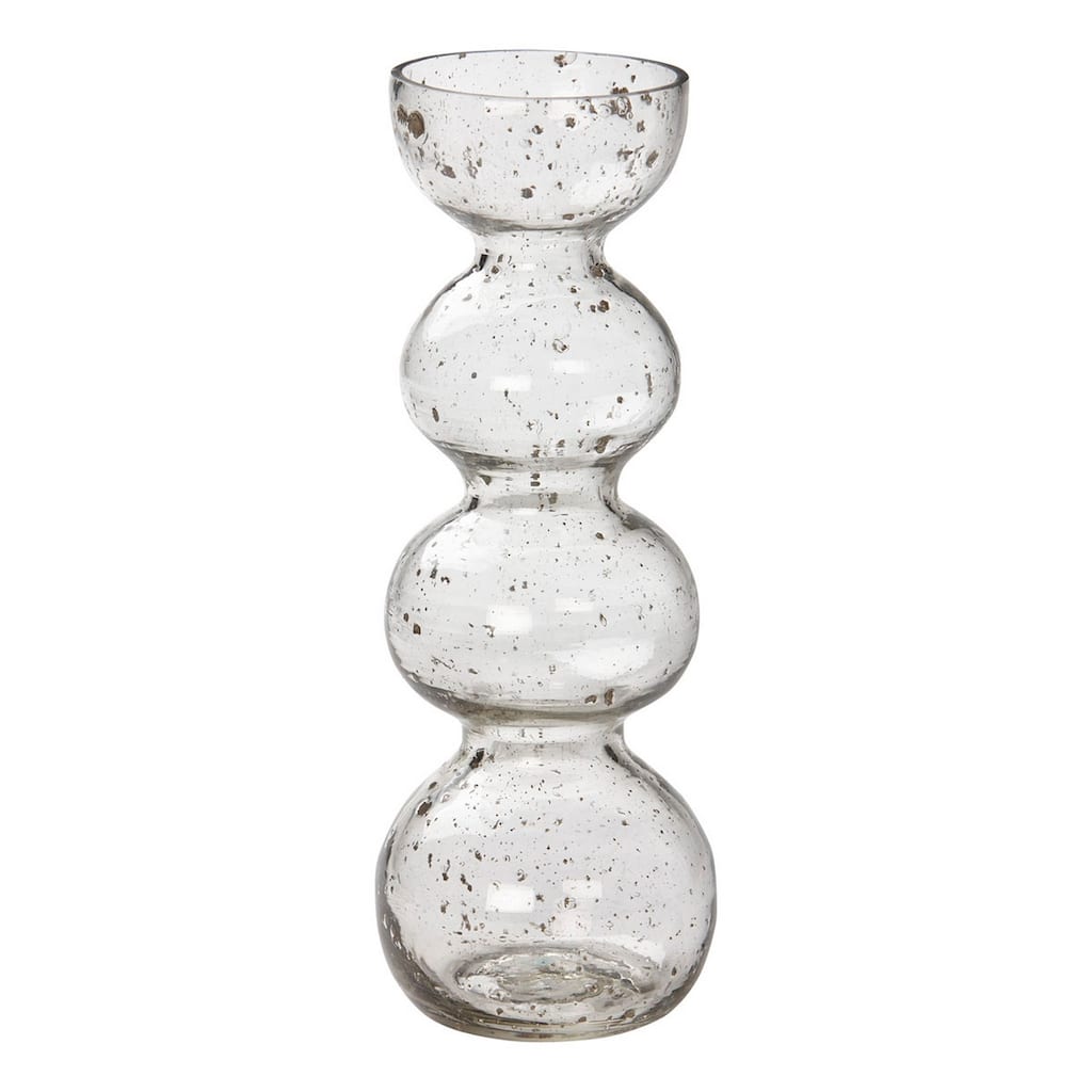 Bella Pebble Large Clear Glass Vase - Decorative Novelty Vase for Everyday Use, 9.25" H x 2.93" W, Hand Wash Only