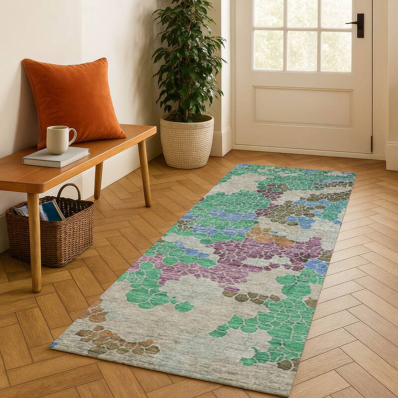 Premium Washable Super Soft Mayfield Rug - Green - 2'3" x 7'6"