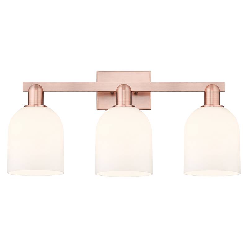 Innovations Lighting Endless Possibilities Arcadia - Bella - 3 Light 25" Bath Vanity Light - Antique Copper/White