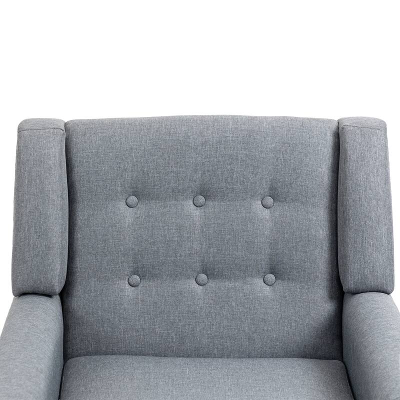 Modern Upholstered Faux Leather Tufted Armchair Linen Accent Chairs