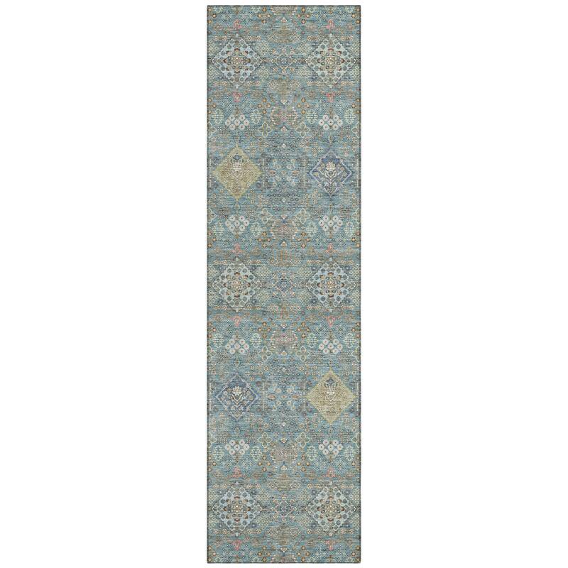 Machine Washable Indoor/ Outdoor Boho Panel Chantille Rug