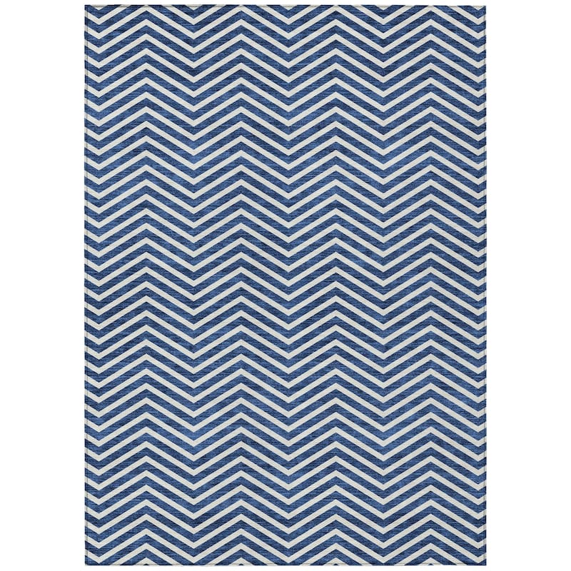 Machine Washable Indoor/ Outdoor Chantille Chevron Stripe Rug