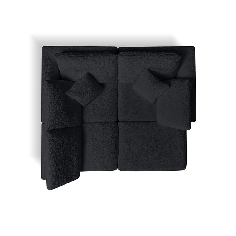 110" Modular L-Shape Cloud Sectional Sofa with Ottoman, 7 Pillows & Non-Slip Design