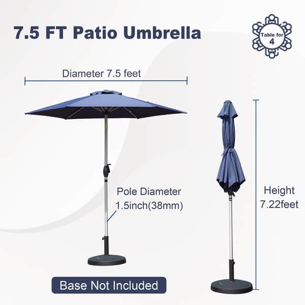 Domi Outdoor Living 7.5 ft. Aluminum Patio Umbrella with 360 Adjustable Tilt, Available in Multiple Colors - Bed Bath & Beyond - 41666596 Domi Outdoor Living 7.5 ft. Aluminum Patio Umbrella with 360 Adjustable Tilt, Available in Multiple Colors - Bed Bath & Beyond - 41666596