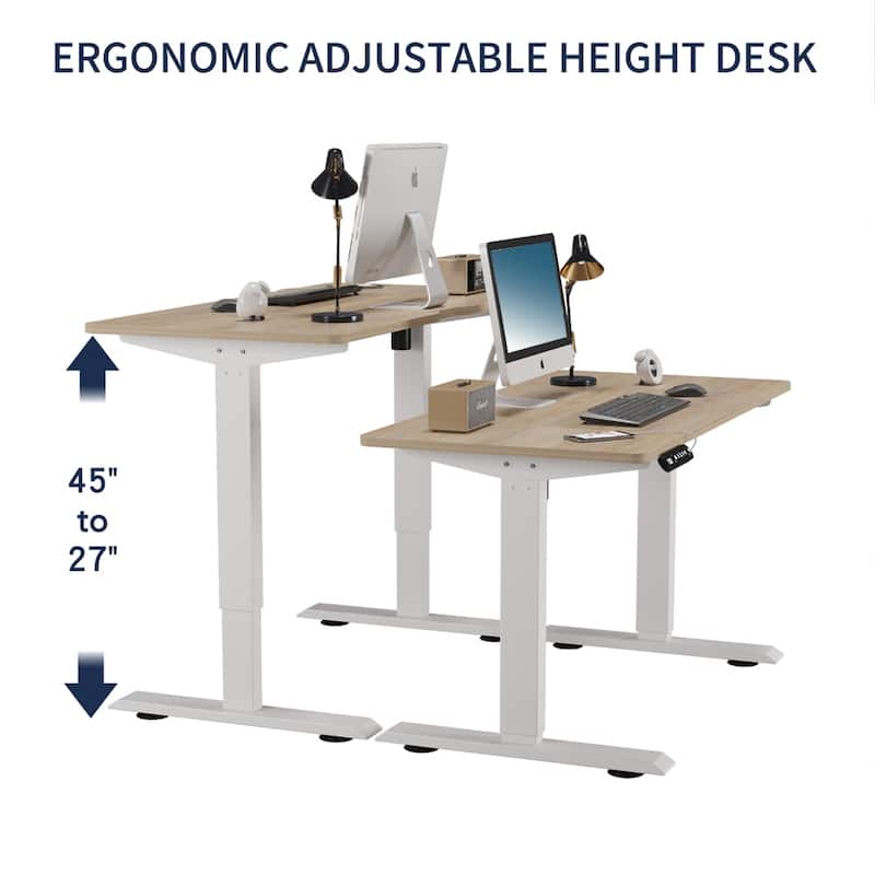 Rossetta 48" Modern Standing Lift-up Height Adjustable Desk with Built-in Side Fast-charging Port