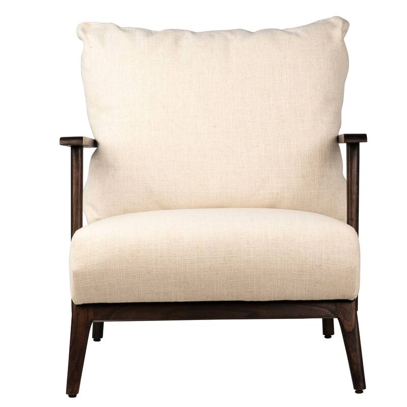 Veronica Linen Blend Upholstery Occasional Chair, Off-White