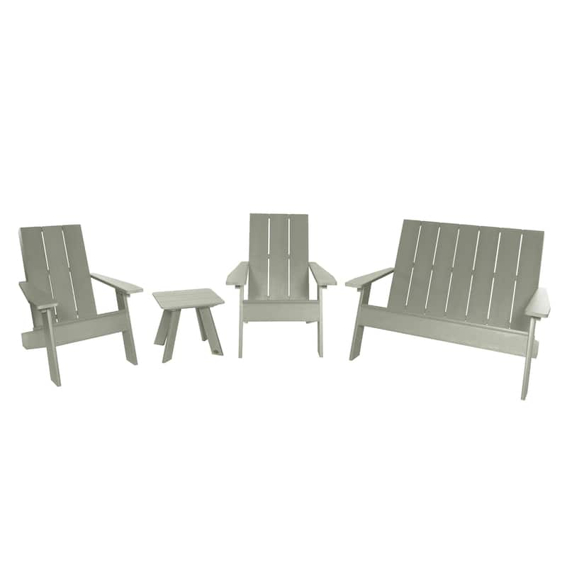 Italica Modern 4-piece Adirondack Patio Set - Eucalyptus
