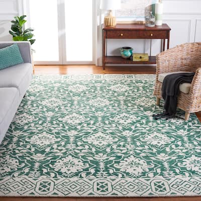 SAFAVIEH Handmade Dip Dye Nicki Floral Wool Rug