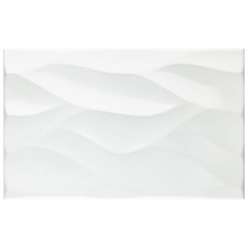 Merola Tile More Natur Glossy White 9-7/8" x 15-3/4" Ceramic Wall Tile