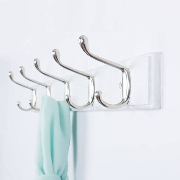 Shop Dual Wall Hook Rack Bamboo Base 3 4 5 Hooks Coat Towel Holder