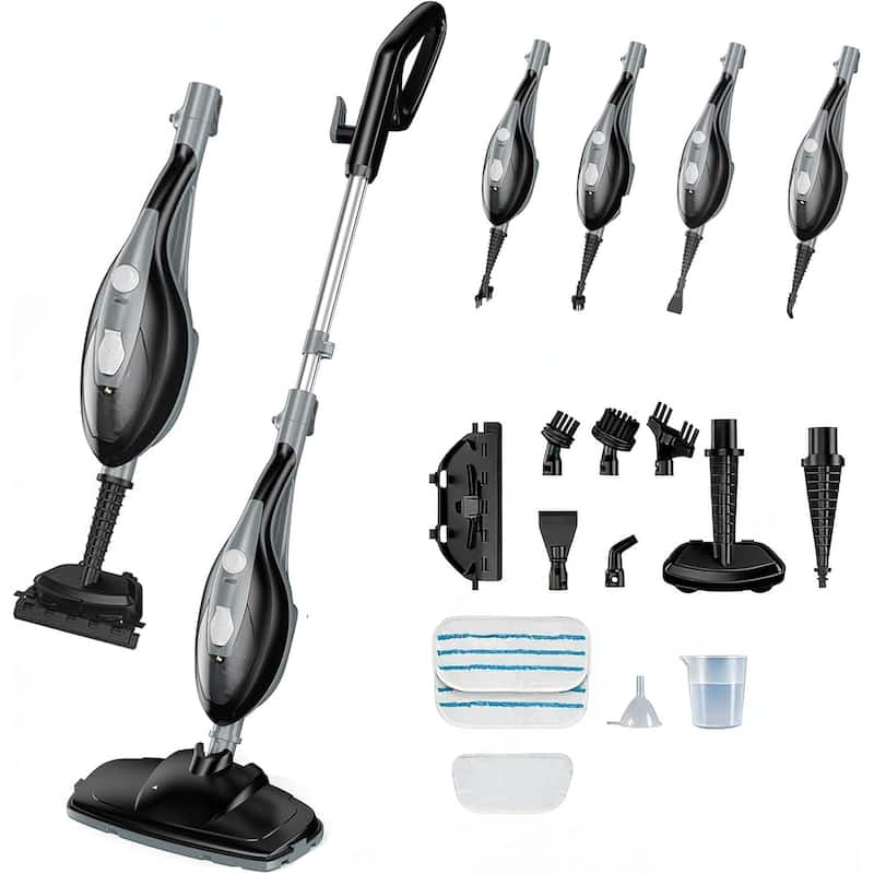 Steam Mop 10 in 1 MultiPurpose Handheld Steam Cleaner Detachable Floor Steamer - Grey