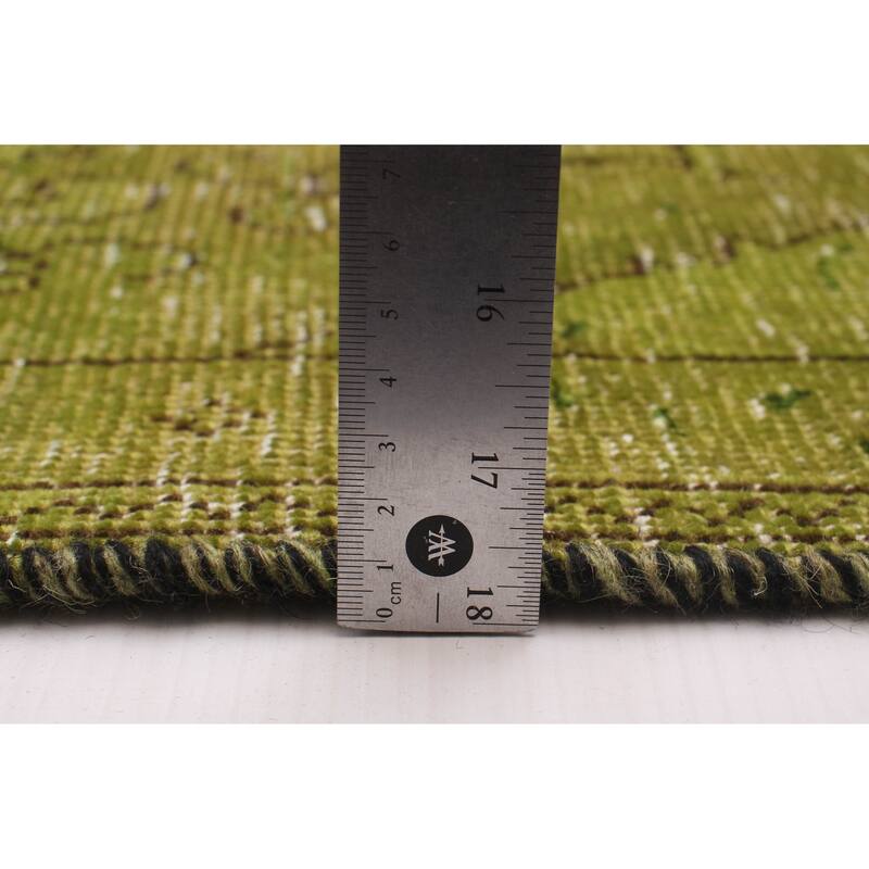 ECARPETGALLERY Hand-knotted Color Transition Lime Green Wool Rug - 7'2 x 10'8