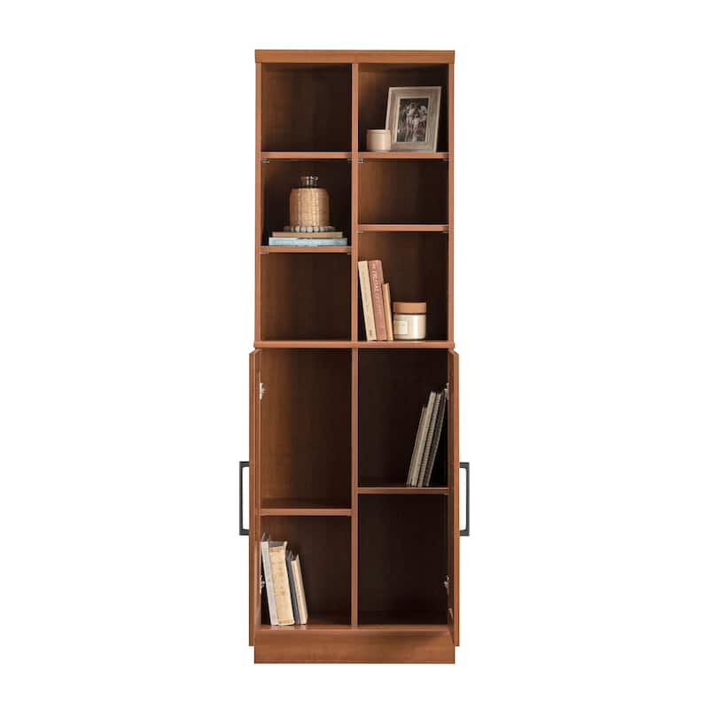 Wood Storage Cabinet with Versatile Storage, Brown - 23.31"W x 12.99"D x 71.42"H