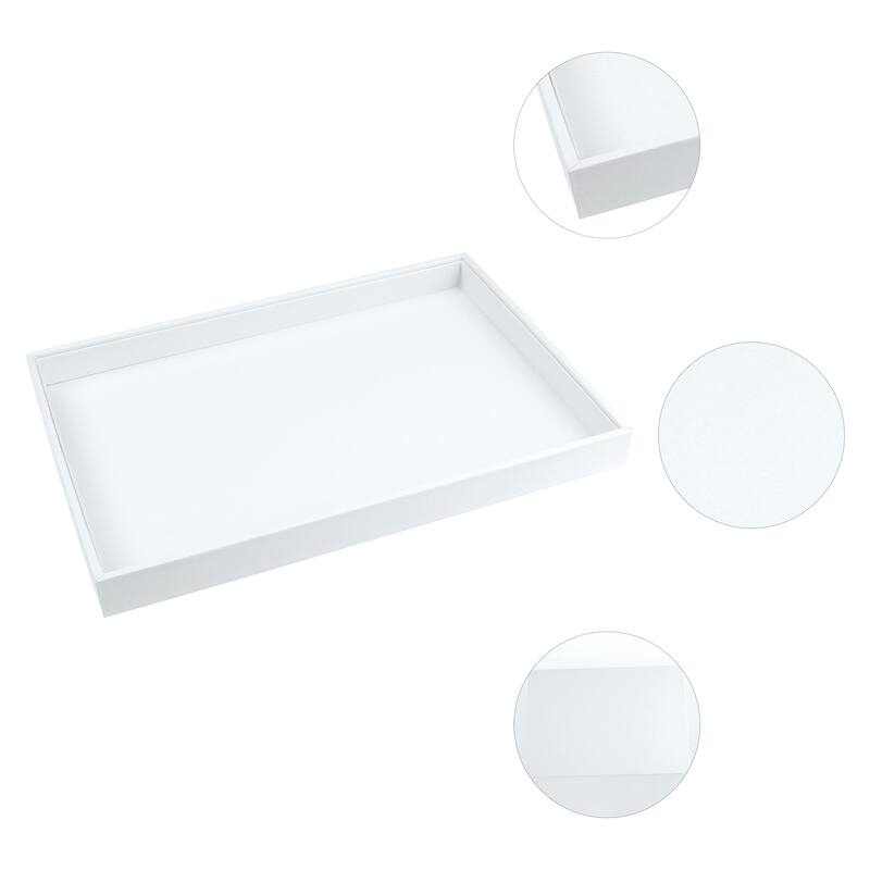 PU Leather Jewelry Organizer Trays with Removable Dividers for Drawers, Jewelry Organizer Drawer Inserts Container Display Case - Flat Tray