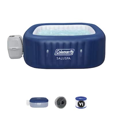 Coleman SaluSpa Atlantis AirJet Inflatable Hot Tub with 140 Soothing Jets, Blue - 71in. X 71in. X 28in.