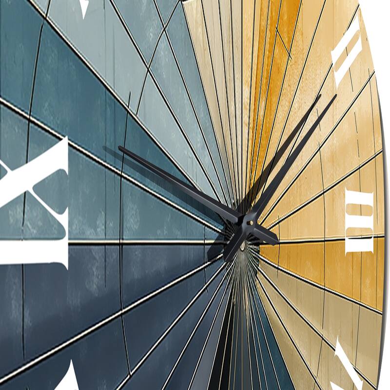 Designart "Mid-Century New Balance Abstract Geometrics II" Modern Midcentury Oversized Wall Clock