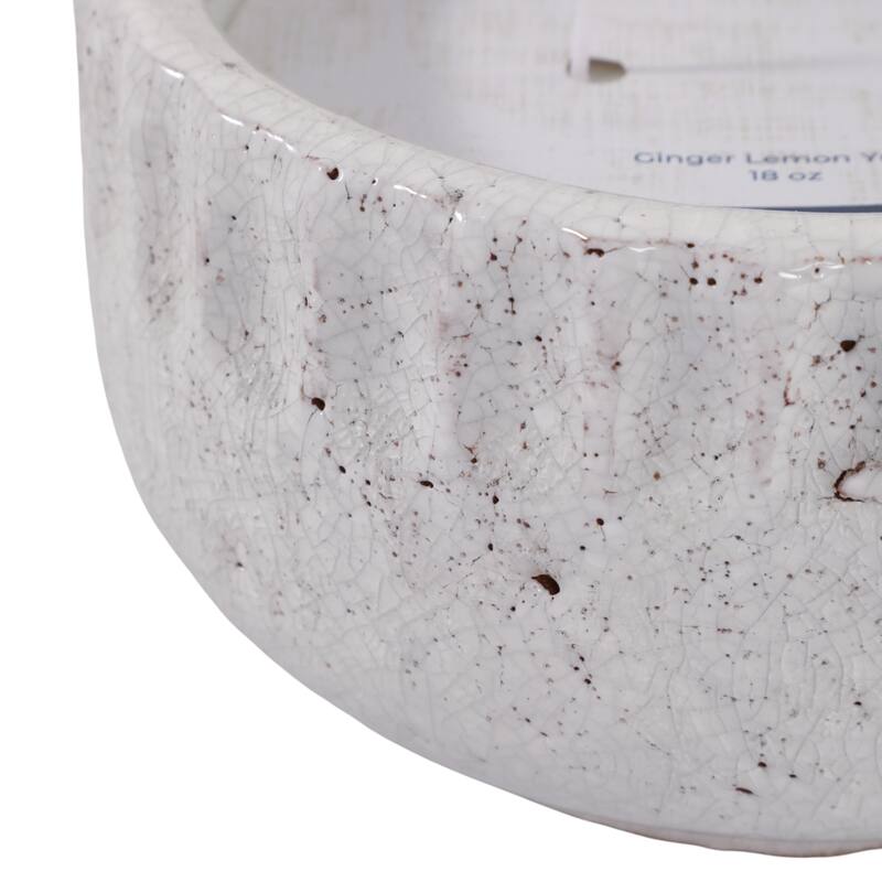 Modern Crackle-Glazed Ceramic Scented Candle - 7"