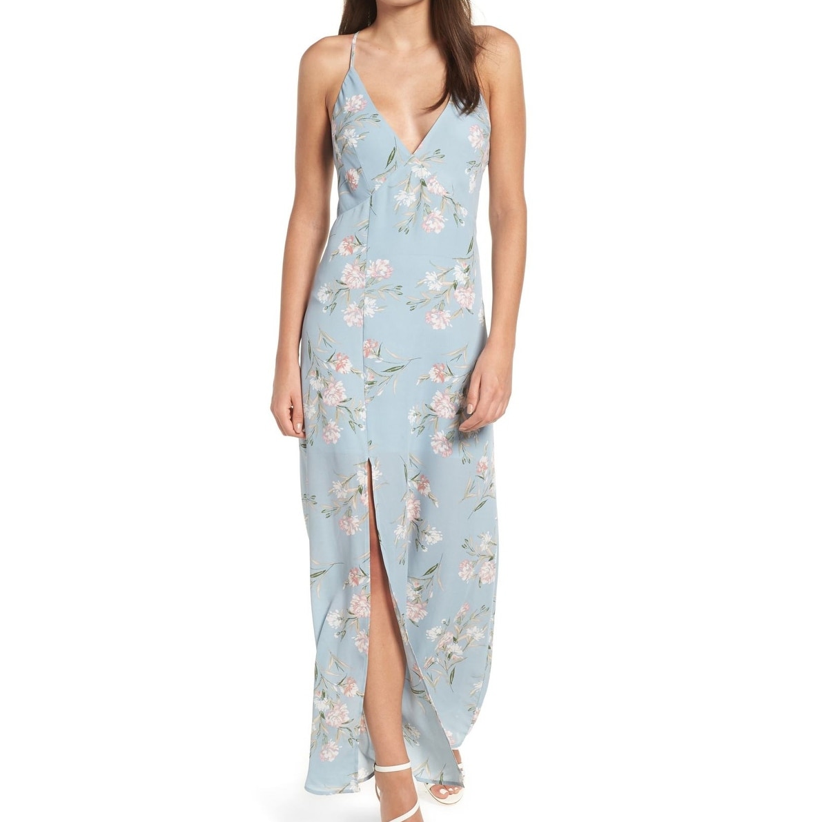 leith floral print maxi dress