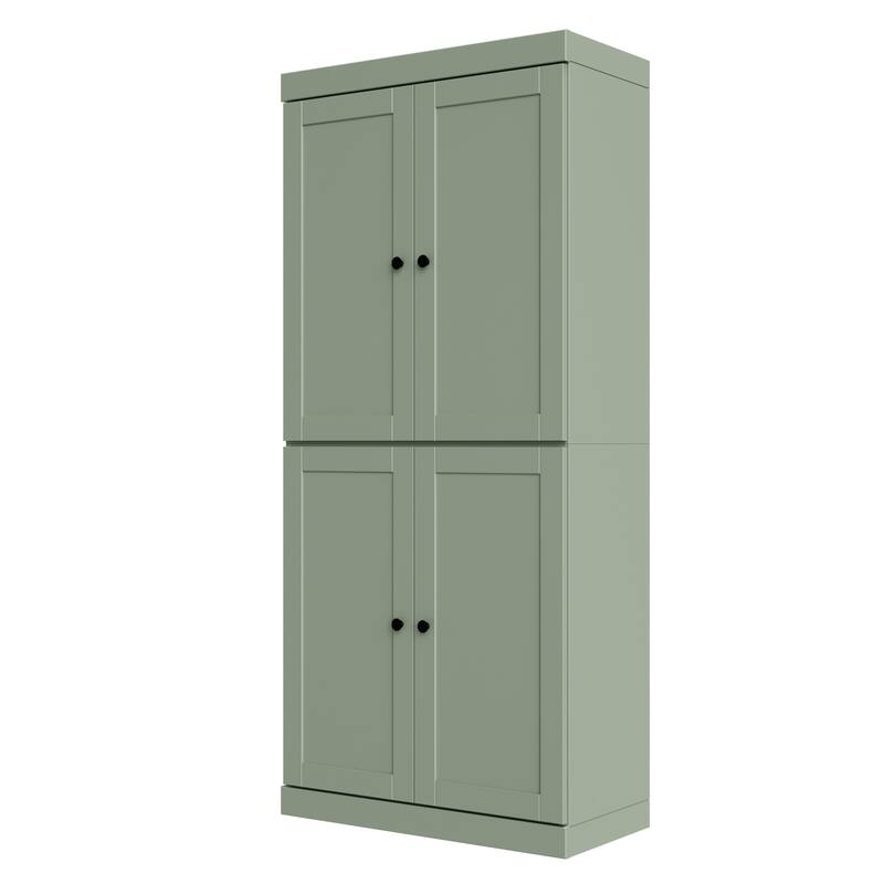 Palace Imports 100% Solid Wood 6-Shelf Bookcase with Shaker Doors and Adjustable Shelves