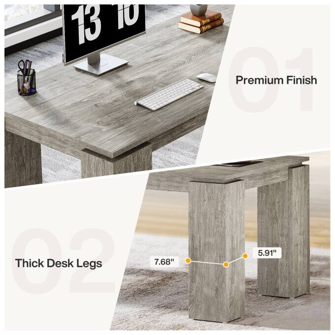 7FT Extra Long Conference Table, Modern Office Meeting Room Table