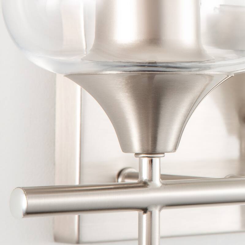 CO-Z Wall Sconce Vanity Lights with Glass Shade 2-Light/3-Light - Brushed Nickel - Brushed Nickel