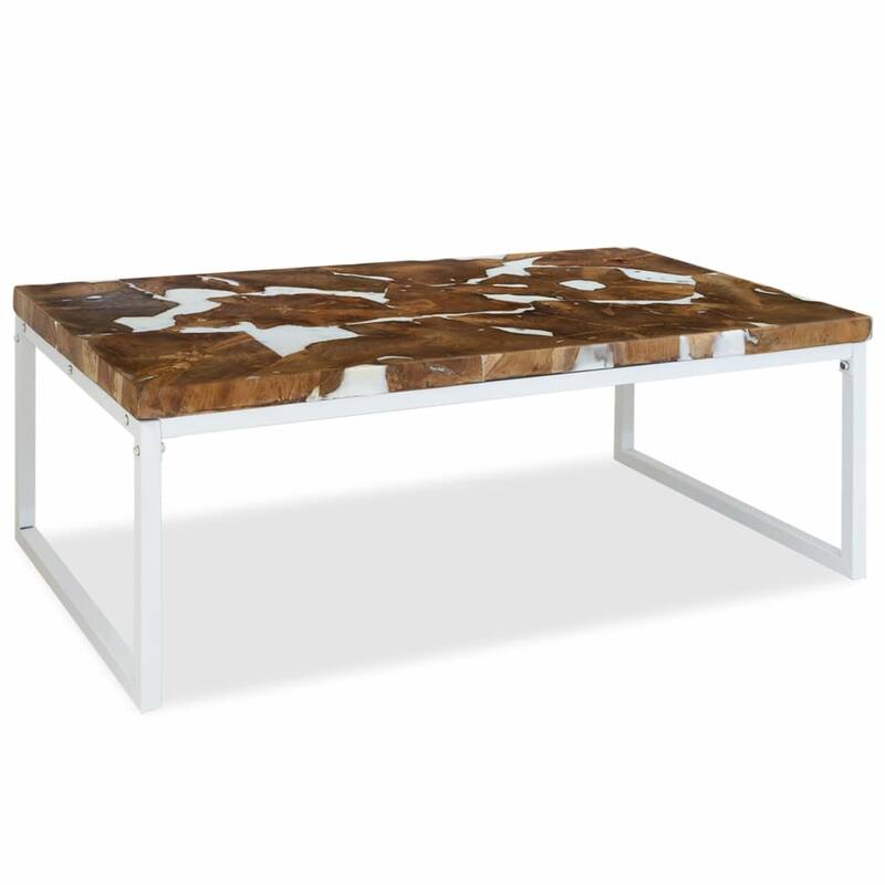 vidaXL Coffee Table End Table Side Table Living Room Furniture Teak Resin - 43.3" x 23.6" x 15.7" (L x W x H)