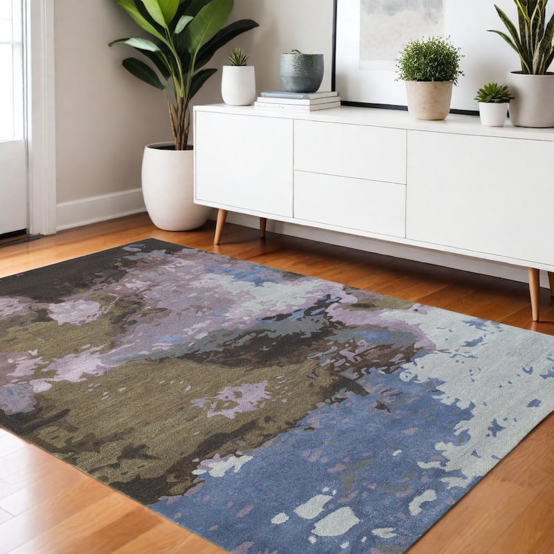 HomeRootsAbstract Industrial Rectangle Area Rug - 66.14' X '42.13' X '0.39