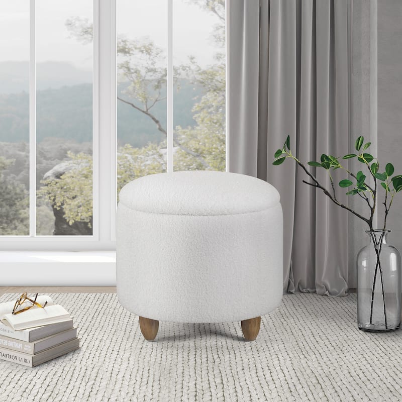 Lyra Storage Ottoman with Medium Oak Legs