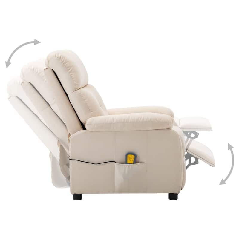 vidaXL Massage Chair Massaging Recliner Push Cozy Chair for Elderly Fabric - 30" x 35.4" x 39.4"