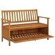 preview thumbnail 5 of 3, vidaXL Patio Storage Bench 47.2" Solid Acacia Wood - 47.2"x24.8"x33.1"