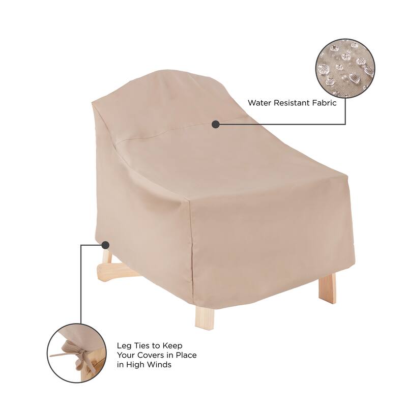 Modern Leisure® Chalet Patio Adirondack Chair Cover, 2-Pack, 31.5"L x 33.5"W x 36"H, Beige