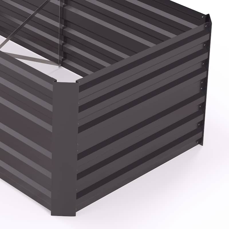 Outsunny Raised Garden Bed, 71" x 36" x 23" Galvanized Steel Planters for Outdoor Plants with Reinforced Rods