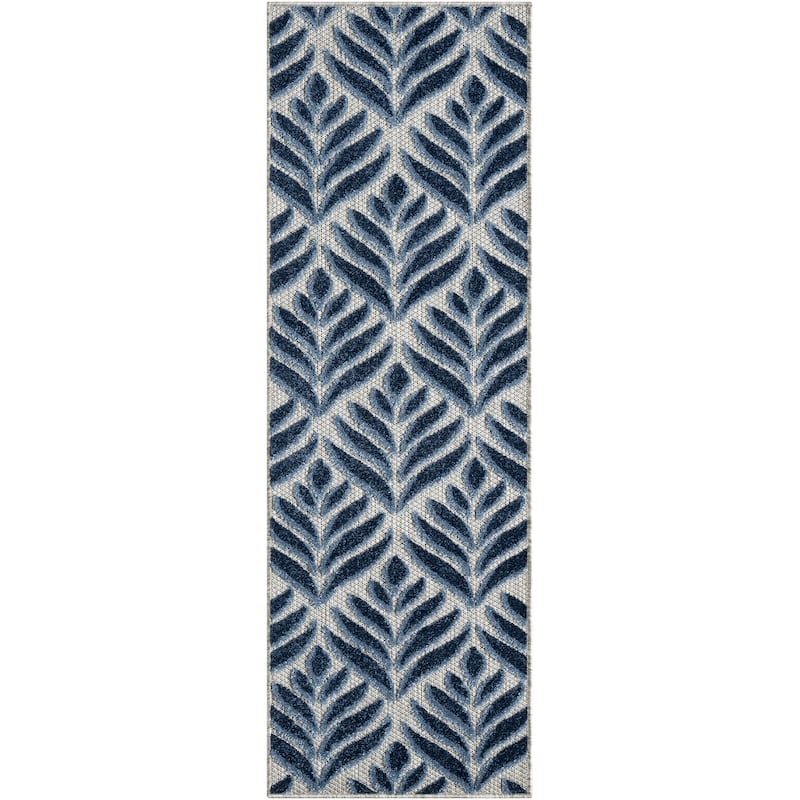 Nourison Aloha Indoor/Outdoor Nature Area Rug - 2'x6' - Blue
