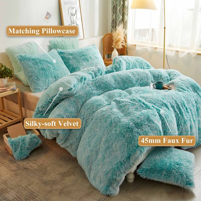 Long Plush Comforter Cover Zipper Closure On Sale Bed Bath & Beyond 37884140
