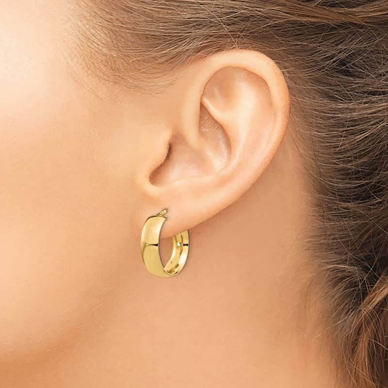Curata 14k Yellow Gold High Polished Hoop Earrings - 20x18mm