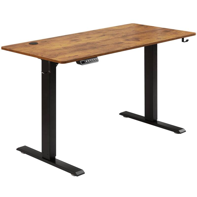 Brown Electric Sit Standing Desk, Adjustable Height, 180 lbs Capacit and Memory Presets - 1.4 M