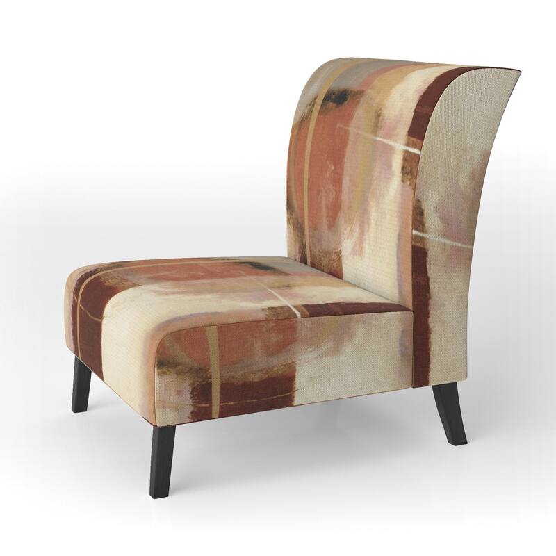 Designart "Chocolate Brown Elementary III" Upholstered Abstract Accent Chair and Modern & Contemporary Arm Chair
