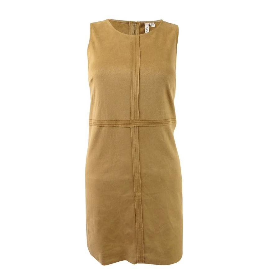 tan shift dress