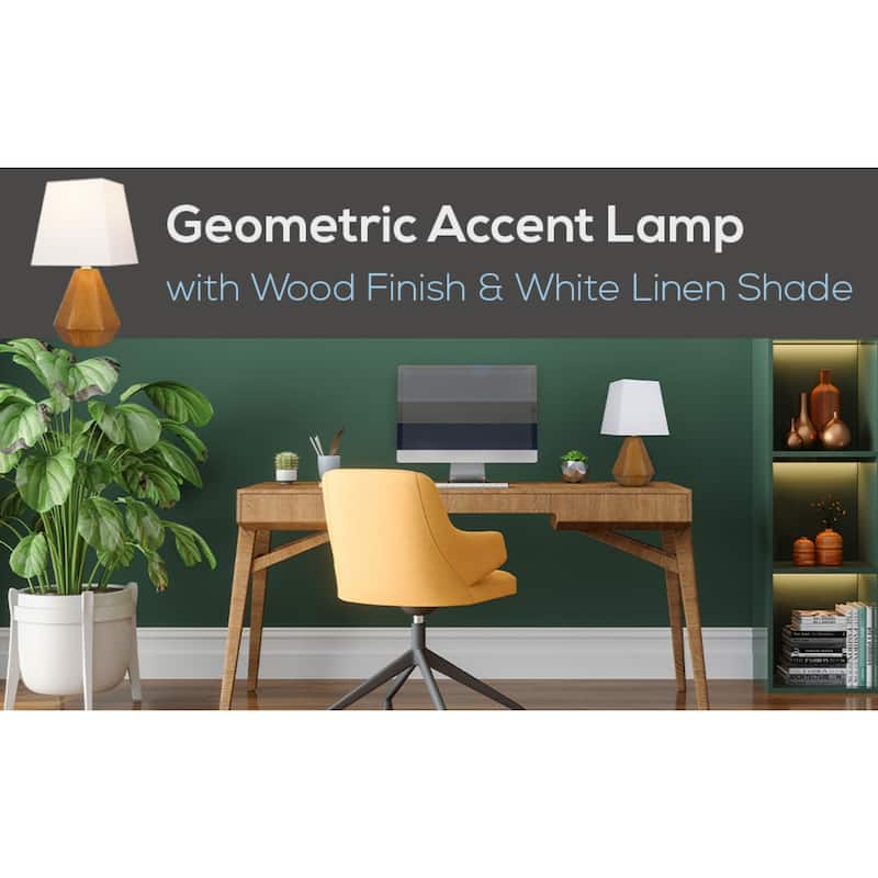 Catalina Geometric Table Lamp - Wood