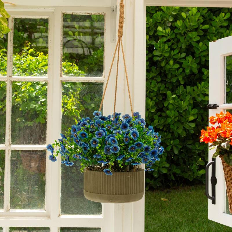 13-in UV Resistant Artificial Daisy Bush (Indoor/Outdoor) - Set of 12