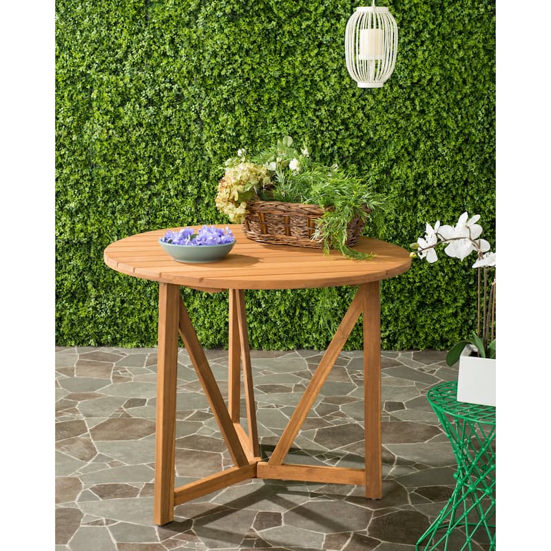 SAFAVIEH Outdoor Hyong Round Table - 35Wx35Dx29H - Natural
