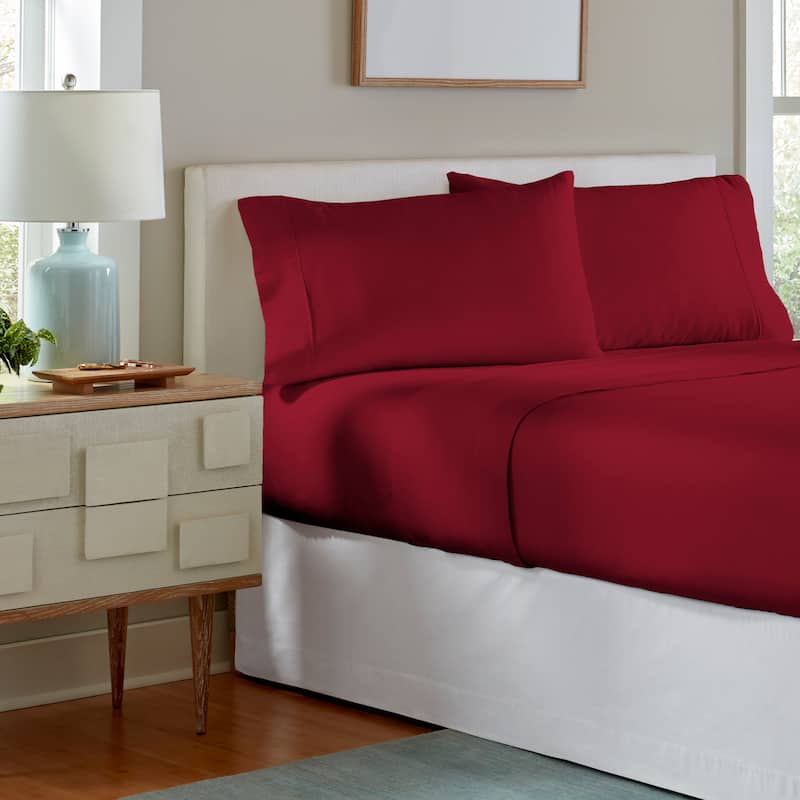 Pointehaven Superior Weight Cotton Deep Pocket Flannel Bed Sheet Set