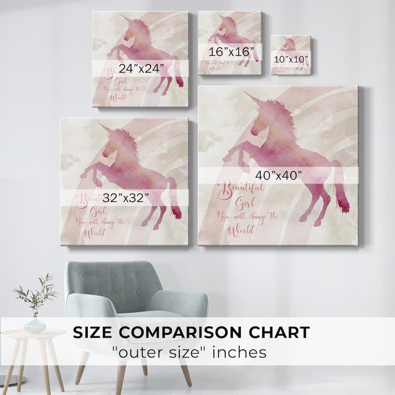Beautiful Girl Unicorn-Gallery Wrapped Canvas