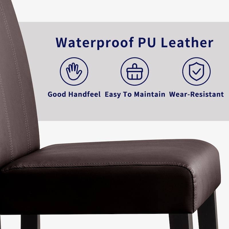 Subrtex(Set of 2)Faux Leather Parsons Upholstered Dining Chair