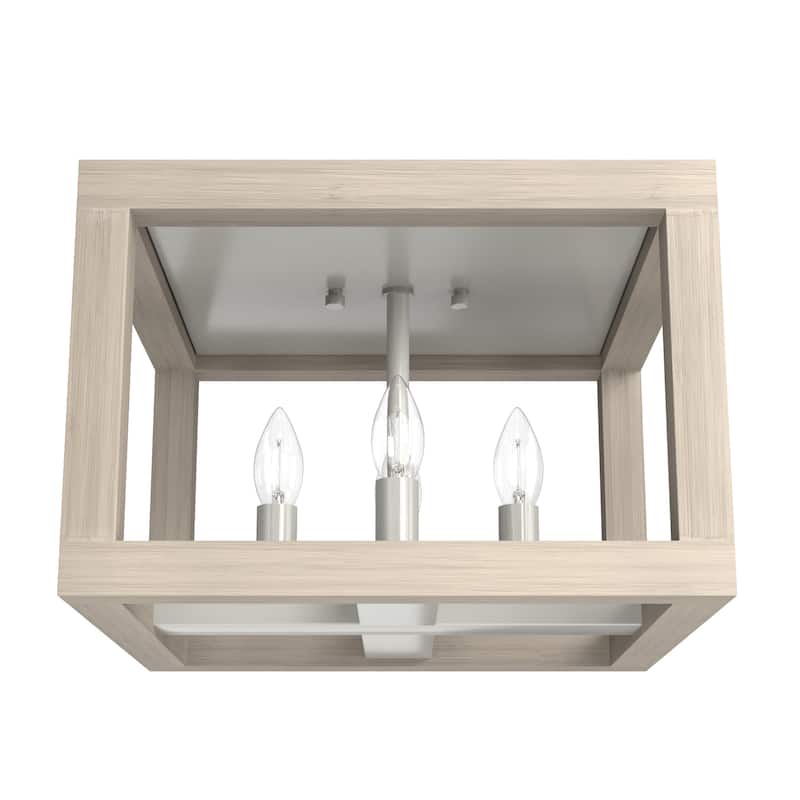 Hunter Squire Manor 4-Light Flush Mount - Modern Farmhouse, Transitional - Damp Rated!