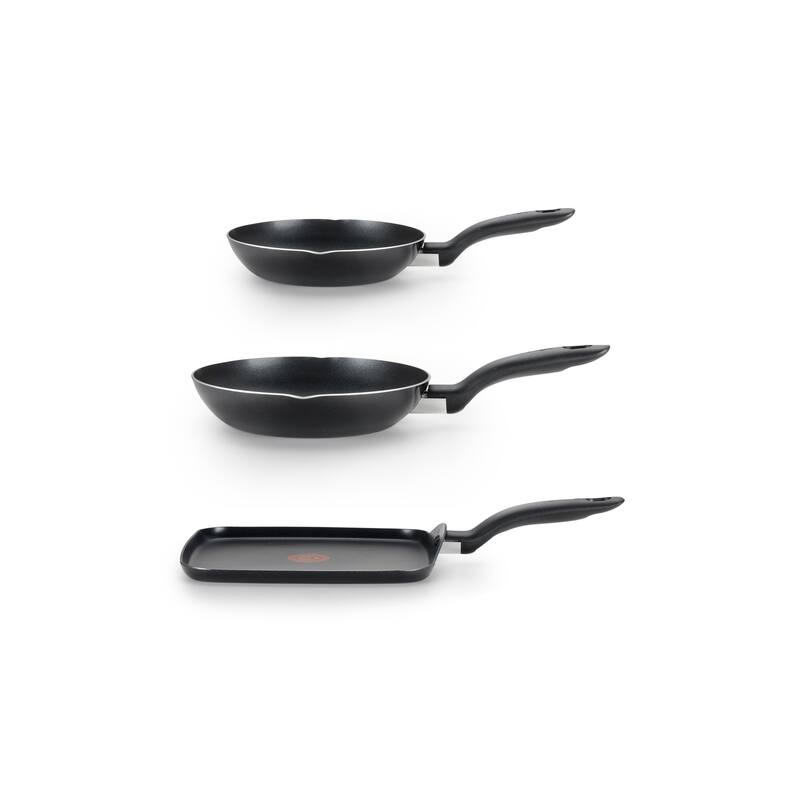 T-fal Culinaire Nonstick Cookware, 3 Piece Set, Black
