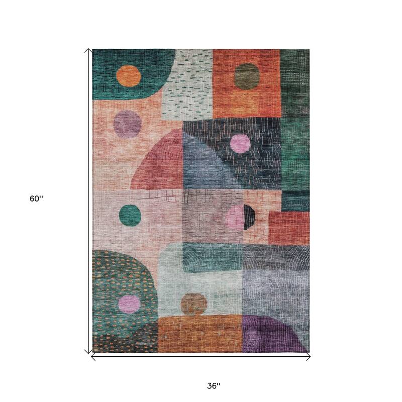 HomeRoots Geometric Transitional Rectangle Outdoor Rug